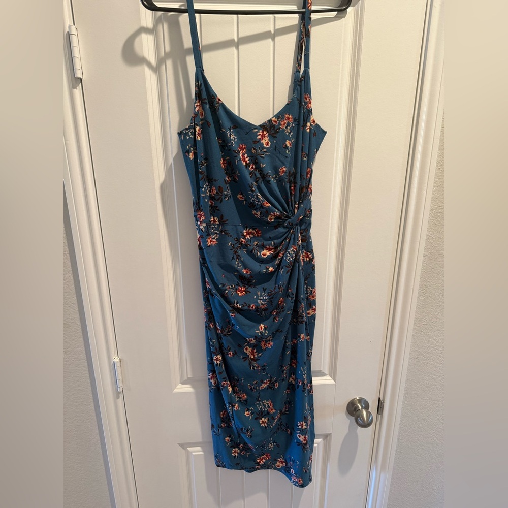 Nine Britton Teal Floral Midi Dress